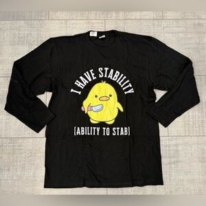 I Have Stability Ability To Stab Shirt Humor Duck With Knife Meme T-Shirt XL